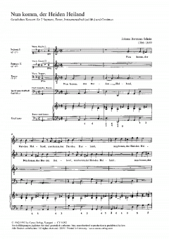 Nun komm der Heiden Heiland von Johann Hermann Schein 