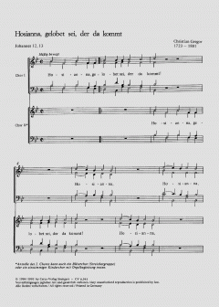 Hosianna, gelobet sei, der da kommt (Christian Gregor) 