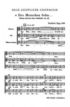Des Menschen Sohn ist nicht gekommen (Friedrich Zipp) 