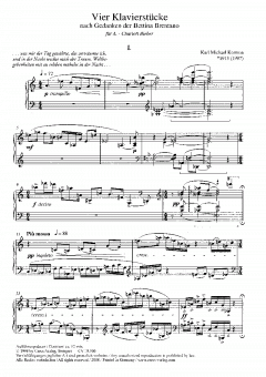 Vier Klavierstücke von Karl-Michael Komma im Alle Noten Shop kaufen (Partitur)