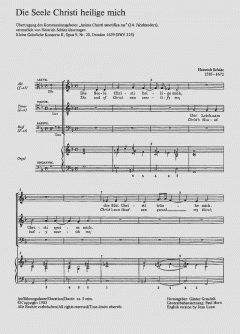 Die Seele Christi heilige mich SWV325 von Heinrich Schütz 