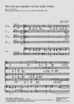 Wer will uns scheiden von der Liebe SWV330 von Heinrich Schütz 