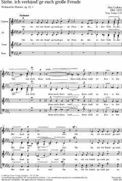Siehe, ich verkündge euch große Freude op. 22 (Max Gulbins) 
