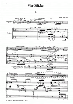 Vier Stücke für Klarinette und Orgel von Alban Berg 