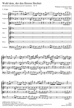 Wohl dem, der den Herren fürchtet von Wilhelm Friedemann Bach (Download) 