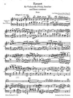 Violoncellokonzert B-Dur Wq 171 von Johann Sebastian Bach 