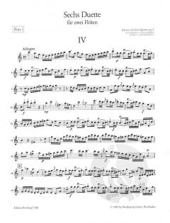 6 Duette op. 2 Heft 2 von Johann Joachim Quantz 