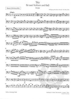 Trio KV 266 (271f) von Wolfgang Amadeus Mozart für 2 Violinen und Bass (Violoncello) im Alle Noten Shop kaufen (Stimmensatz)