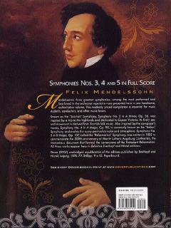 Symphonies 3, 4 and 5 in Full Score von Felix Mendelssohn Bartholdy 