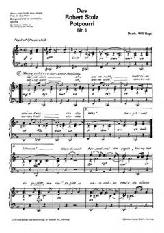 Potpourri für Singstimme und Klavier von Robert Stolz 