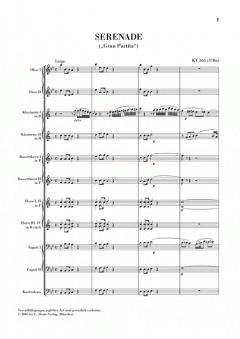 Serenade B-dur KV 361 (370a) 'Gran Partita' (W.A. Mozart) 