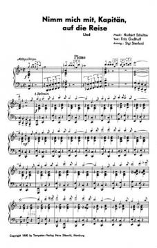 Nimm mich mit, Kapitän auf die Reise / Vagabundenlied von Norbert Schultze 