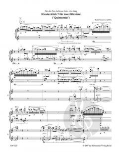 Klavierstück 7 von Rudolf Kelterborn für zwei Klaviere ('Quinternio') 2005 im Alle Noten Shop kaufen (Partitur)