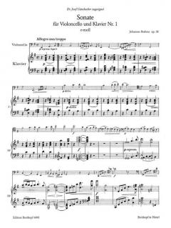 Sonate Nr. 1 e-moll op. 38 von Johannes Brahms 