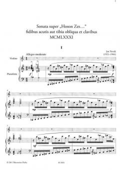 Sonata super 'Hoson zes...' von Jan Novak 