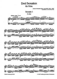 3 Sonaten für Flöte von Johann Sebastian Bach im Alle Noten Shop kaufen