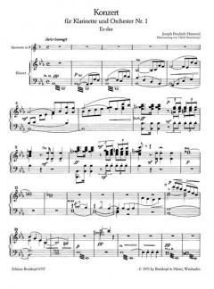 Klarinettenkonzert Nr. 1 Es-Dur von Joseph Friedrich Hummel 