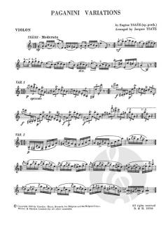 Paganini Variations op. posth. von Eugene Ysaye für Violine und Klavier im Alle Noten Shop kaufen