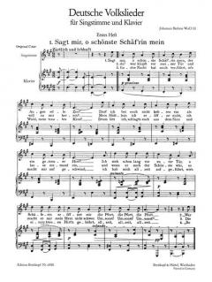 Deutsche Volkslieder Band 1 von Johannes Brahms 