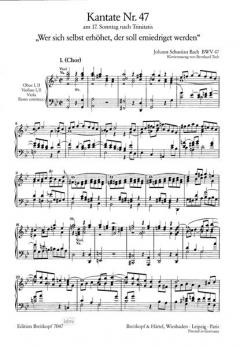 Wer sich selbst erhöhet, der soll erniedriget werden (J.S. Bach) 