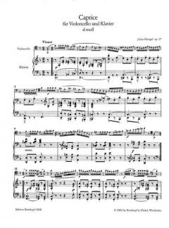 Caprice für Violoncello und Klavier d-moll op. 27 von Julius Klengel im Alle Noten Shop kaufen