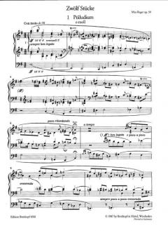 12 Stücke op. 59 von Max Reger 