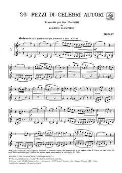 26 Pezzi Di Celebri Autori Trascritti per 2 Cl. 
