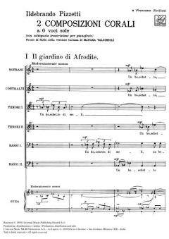 2 Composizioni Corali a 6 Voci Sole (Ildebrando Pizzetti) 