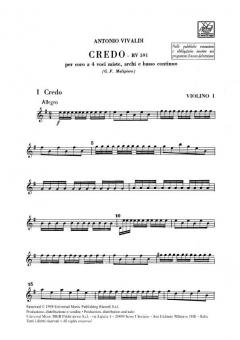 Credo per Coro a 4 Voci Miste e Orchestra RV 591 von Antonio Vivaldi im Alle Noten Shop kaufen (Stimmensatz)
