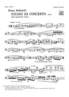 Studio Da Concerto per Fagotto Solo (B. Bettinelli) 
