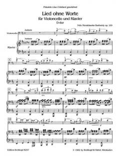 Lied ohne Worte op. 109 von Felix Mendelssohn Bartholdy 