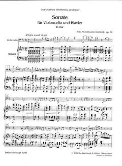 Sonate D-dur op. 58 von Felix Mendelssohn Bartholdy 