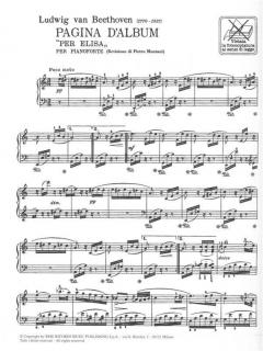 Pagina D'Album per Elisa von Ludwig van Beethoven 