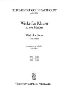 Sämtliche Werke für Klavier zu zwei Händen Band 2 von Felix Mendelssohn Bartholdy im Alle Noten Shop kaufen