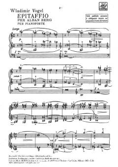 Epitaffio Per Alban Berg von Wladimir Vogel 