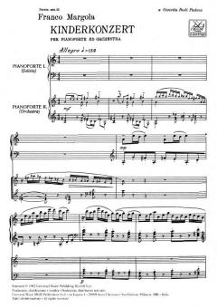 Kinderkonzert Per Pianoforte e Orchestra von F. Margola für 2 Klaviere im Alle Noten Shop kaufen