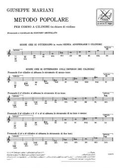 Metodo Popolare Par Corno a Cilindri von Giuseppe Mariani für Horn