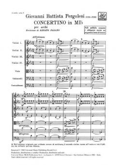 Concertini per Archi in Mi Bemol von Giovanni Battista Pergolesi 