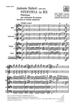 Sinfonia In Re 'Veneziana' per Orchestra da Camera von Antonio Salieri 