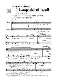 2 Composizioni Corali a 6 Voci Sole (Ildebrando Pizzetti) 