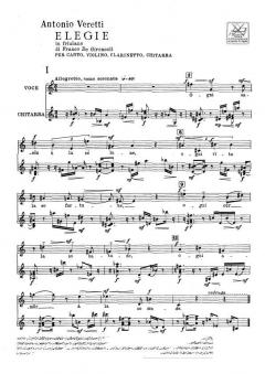 Elegie In Friulano per Canto, Violino, Clarinetto, Chitarra (Antonio Veretti) 