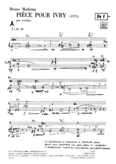 Piece pour Ivry (1971) Per Violino Solo von Bruno Maderna im Alle Noten Shop kaufen