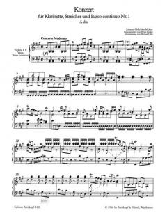 Klarinettenkonzert Nr. 1 A-dur von Johann Melchior Molter 