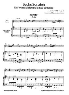 6 Sonaten op. 5 Heft 1 von Johann Adolf Hasse 