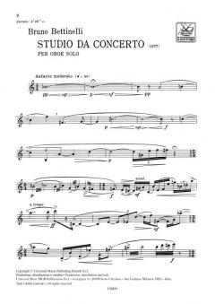 Studio Da Concerto per Oboe Solo von B. Bettinelli im Alle Noten Shop kaufen