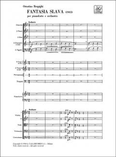 Fantasia Slava In Sol Min. per Pianoforte e Orchestra (1903) von Ottorino Respighi im Alle Noten Shop kaufen (Partitur)