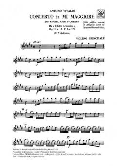 Concerto E-Dur F 1/179 Op. 3/12 T 417 RV 265 (Antonio Vivaldi) 
