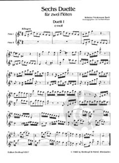 6 Duette Heft 1 von Wilhelm Friedemann Bach 