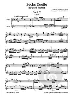6 Duette Heft 2 von Wilhelm Friedemann Bach 