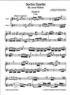 6 Duette Heft 2 von Wilhelm Friedemann Bach 
